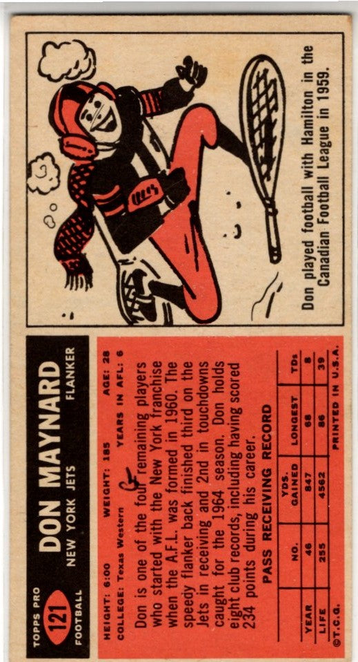 Don Maynard 1965 Topps Card #121