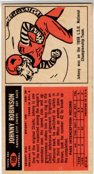 Johnny Robinson 1965 Topps Card #109