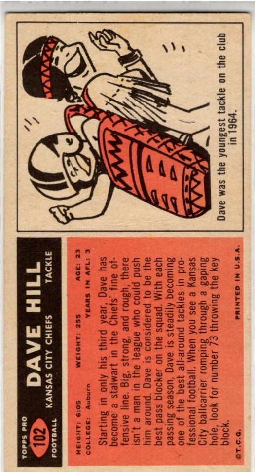 Dave Hill 1965 Topps Card #102