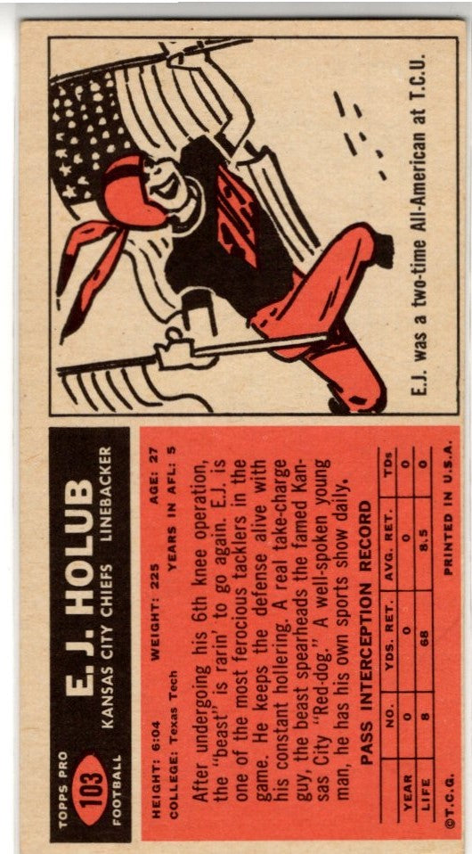 E.J. Holub 1965 Topps Card #103