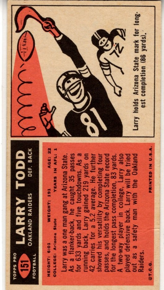 Larry Todd 1965 Topps Card #151