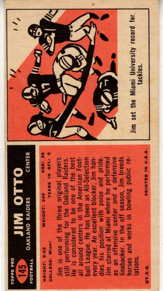 Jim Otto 1965 Topps Card #145