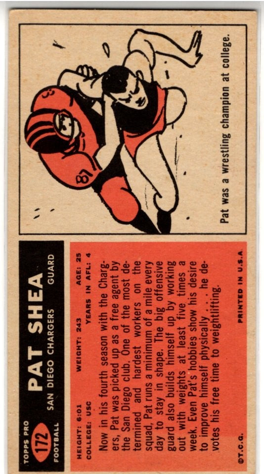 Pat Shea 1965 Topps Card #172