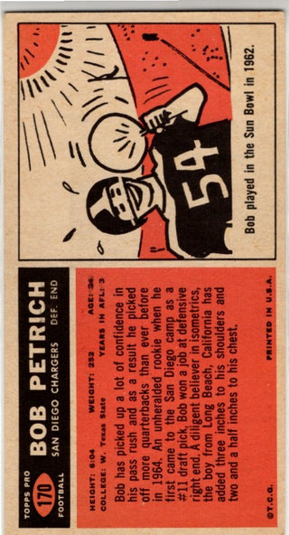 Bob Petrich 1965 Topps Card #170