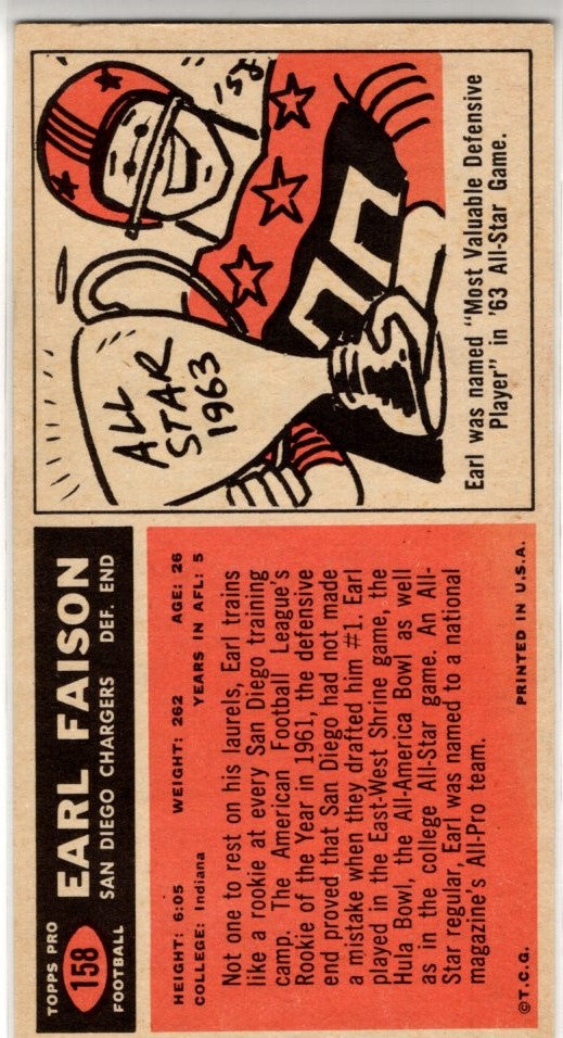 Earl Falson 1965 Topps Card #158