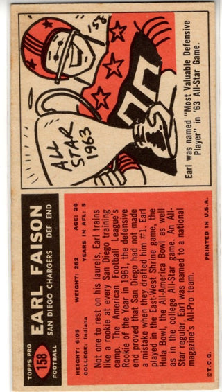 Earl Falson 1965 Topps Card #158 Marks on Card