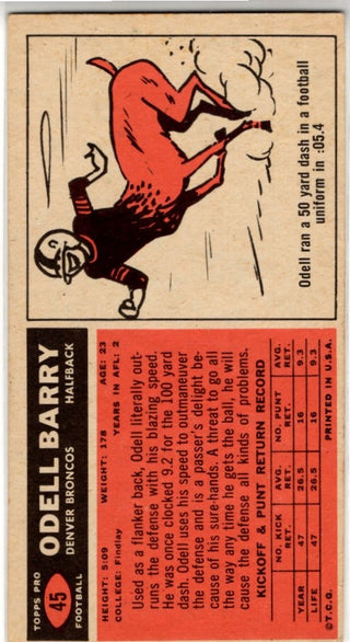 Odell Barry 1965 Topps Card #45