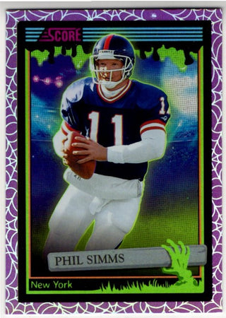 Phil Simms 2026 Panini Score A Treat Purple Web Parallel Card #105