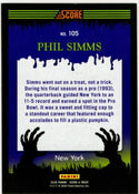 Phil Simms 2026 Panini Score A Treat Purple Web Parallel Card #105