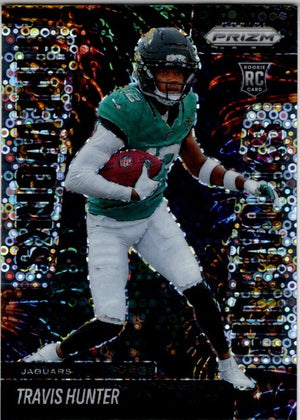 Travis Hunter 2025 Panini Disco Prizm Card Fireworks #13