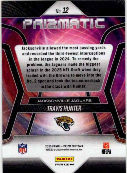 Travis Hunter 2025 Panini Prizmatic Disco Prizm RC Card #12
