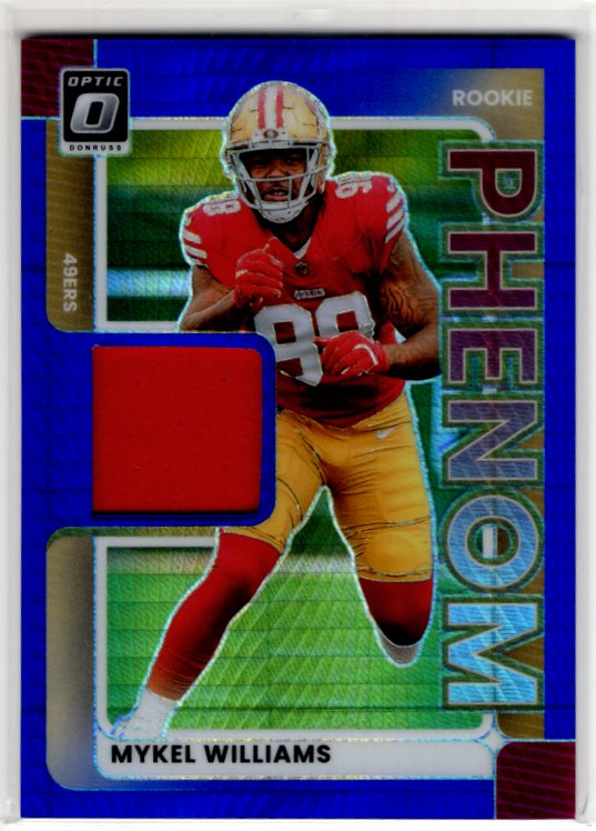 Mykel Williams 2025 Donruss Optic Phenom Patch Blue Hyper Prizm Card #RPBH-MWS