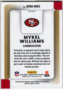 Mykel Williams 2025 Donruss Optic Phenom Patch Blue Hyper Prizm Card #RPBH-MWS