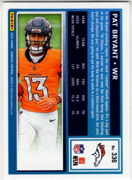Pat Bryant 2025 Panini Donruss Rated Rookie Card #336