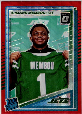 Armand Membou 2025 Panini Donruss Optic Rated Rookie Red Wave Prizm Card #358