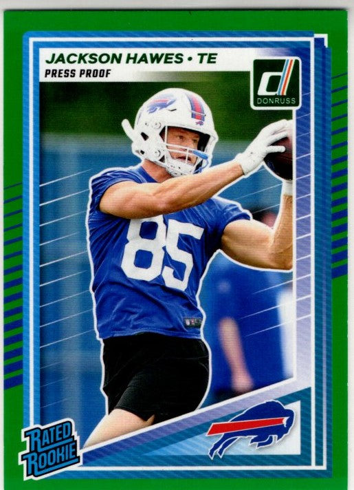 Jackson Hawes 2025 Panini Donruss Rated Rookie Press Proof Green Card #357