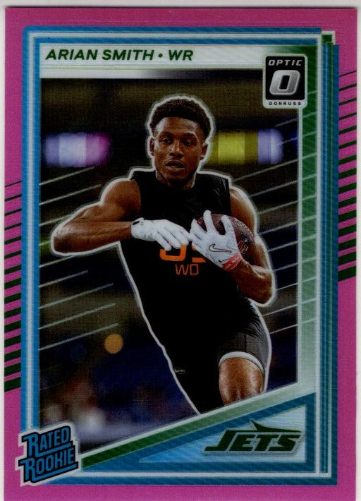 Arian Smith 2025 Panini Donruss Rated Rookie Pink Prizm Card #386