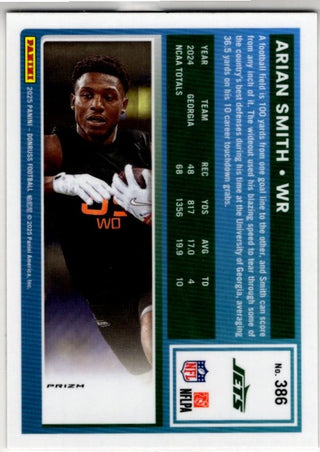 Arian Smith 2025 Panini Donruss Rated Rookie Pink Prizm Card #386