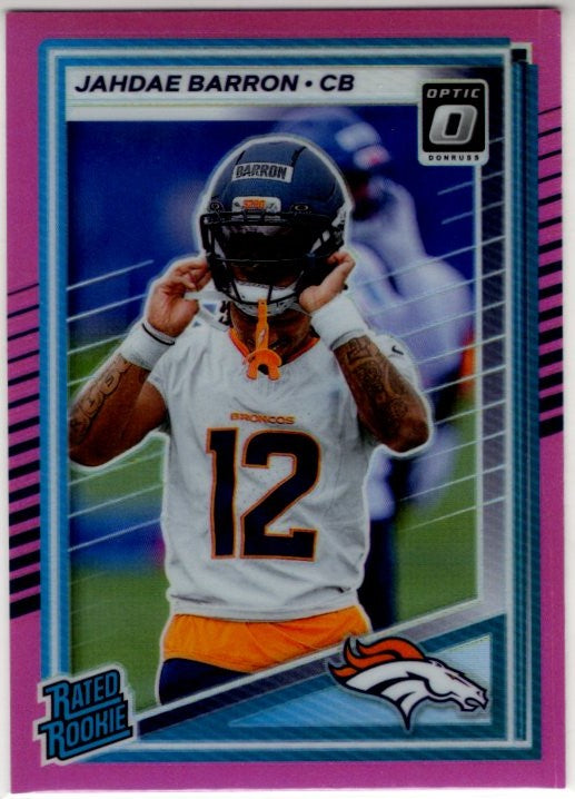 Jahdae Barron 2025 Panini Donruss Rated Rookie Pink Prizm Card #365