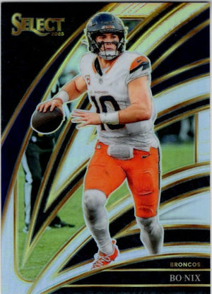 Bo Nix 2025 Panini Select Club Level Silver Prizm Card #211