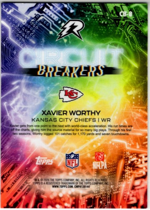 Xavier Worthy 2025 Topps Resurgence Circuit Breakers Card #CB-8