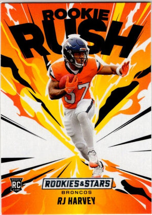 RJ Harvey 2025 Panini Rookie & Stars Rookie Rush RC Card #15