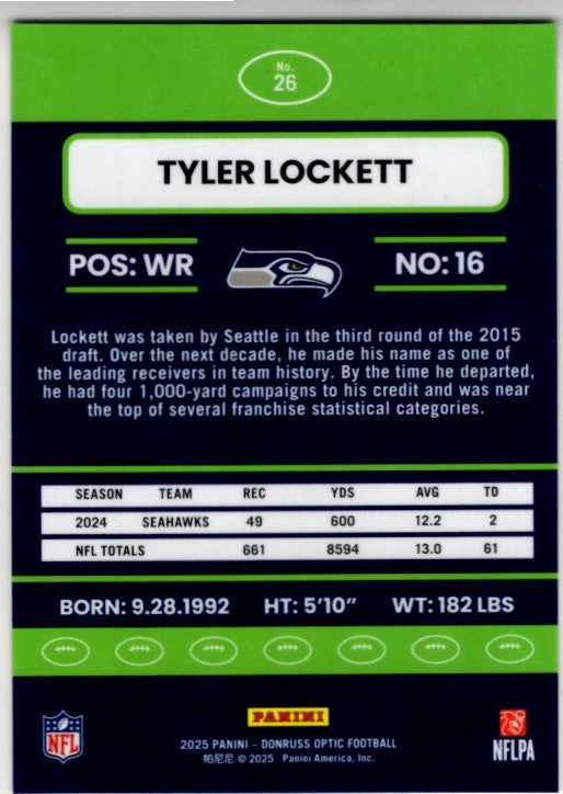 Tyler Lockett 2025 Panini Donruss Optic Retro Card #26