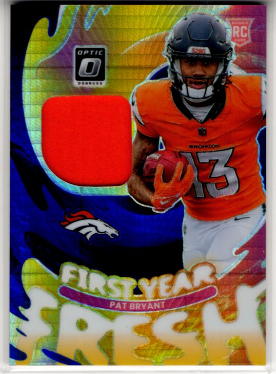 Pat Bryant 2025 Panini Donruss Optic First Year Fresh Patch Prizm RC Card #FYFBH-PBT