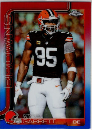 Myles Garrett 2025 Topps Chrome Red, White & Blue Refractor Card #70