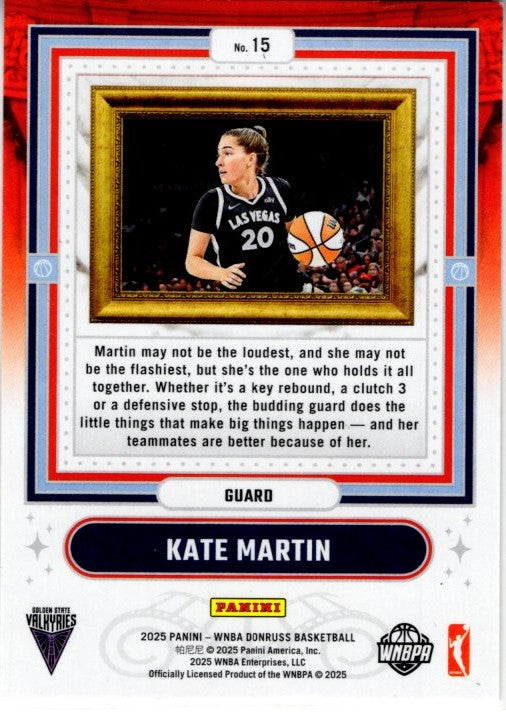 Kate Martin 2025 Panini Donruss WNBA Franchise Features Press Proof Card #15