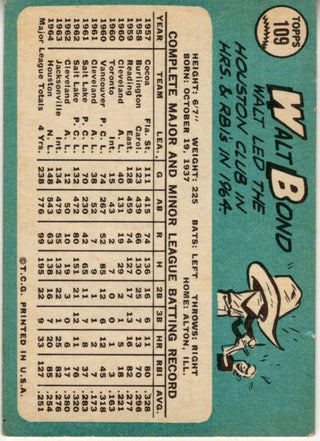 Walt Bond 1965 Topps Card #109