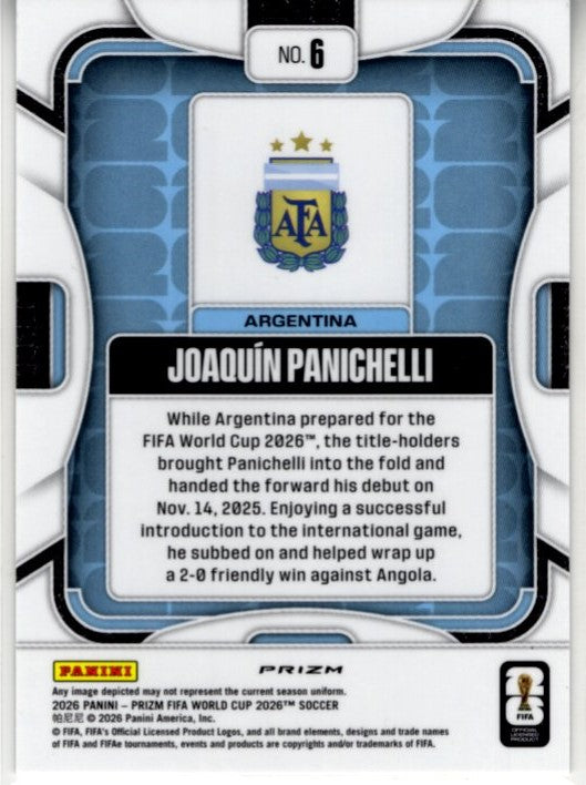 Joaquin Panichelli 2026 Panini FIFA World Cup Disco Prizm RC Card #6