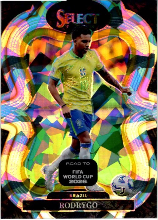 Rodrygo 2025-26 Panini Select Road to FIFA World Cup Mezzanine Ice Cracked Prizm Card #200