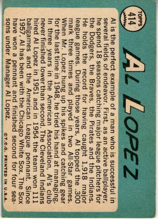 Al Lopez 1965 Topps Card #414