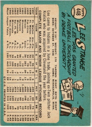 Lee Stange 1965 Topps Card #448