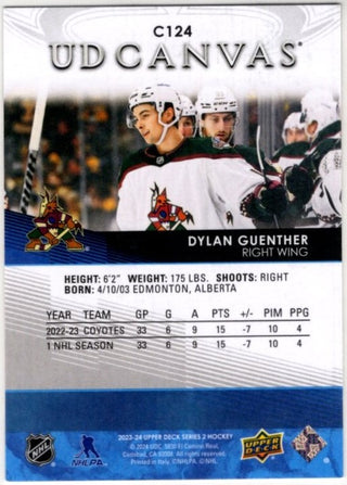 Dylan Guenther 2023-24 Upper Deck Extended Series Canvas Card #C124
