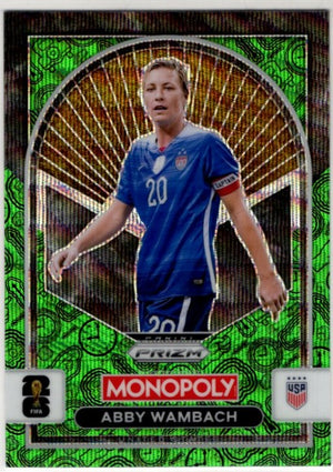 Abby Wambach 2026 Panini Prizm Monopoly FIFA World Cup Green Wave Prizm Card #92