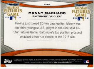Manny Machado 2012 Bowman Chrome All Star Future Games Card #FG-MM