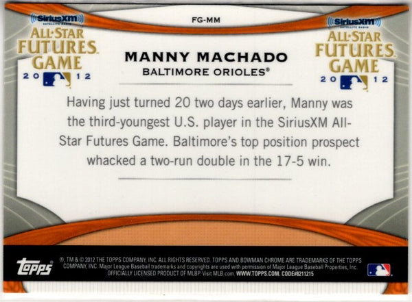 Manny Machado 2012 Bowman Chrome All Star Future Games Card #FG-MM