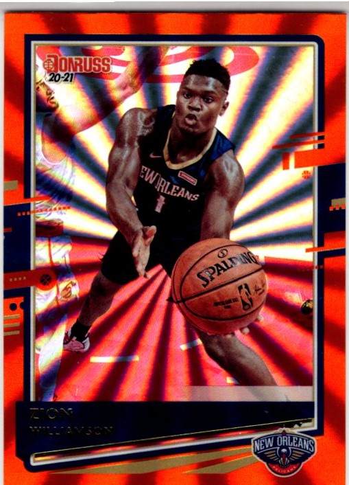 Zion Williamson 2020-21 Panini Donruss Orange Laser Card #147