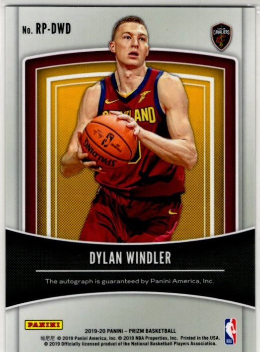 Dylan Windler 2019-20 Panini Prizm Rookie Penmanship Autograph Card #RP-DWD