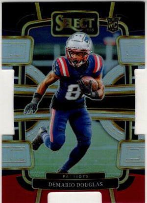 Demario Douglas 2023 Panini Select Concourse Black & Red Prizm Die-Cut RC Card #68