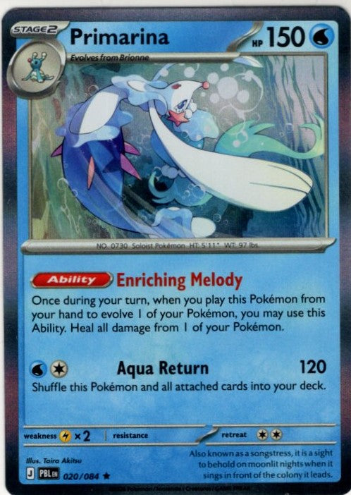 Pokemon TCG Primarina Card #020/84