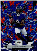 Lamar Jackson 2026 Topps Resurgence Blue & Orange Spark Refractor Card #7