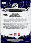 Lamar Jackson 2026 Topps Resurgence Blue & Orange Spark Refractor Card #7