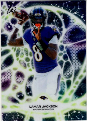 Lamar Jackson 2025 Topps Resurgence Protonyx Refractor Card #PT-25
