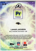 Lamar Jackson 2025 Topps Resurgence Protonyx Refractor Card #PT-25