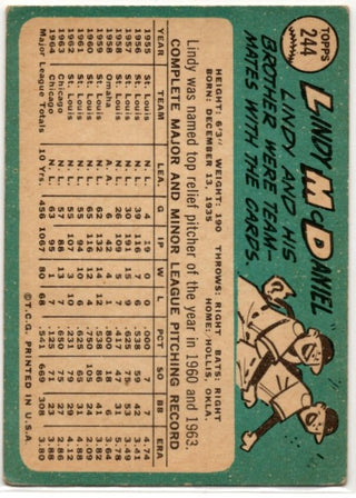 Lindy McDaniel 1965 Topps card #244