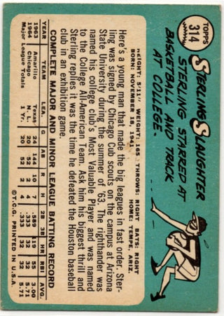 Sterling Slaughter 1965 Topps card #314