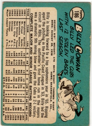 Billy Cowman 1965 Topps card #186